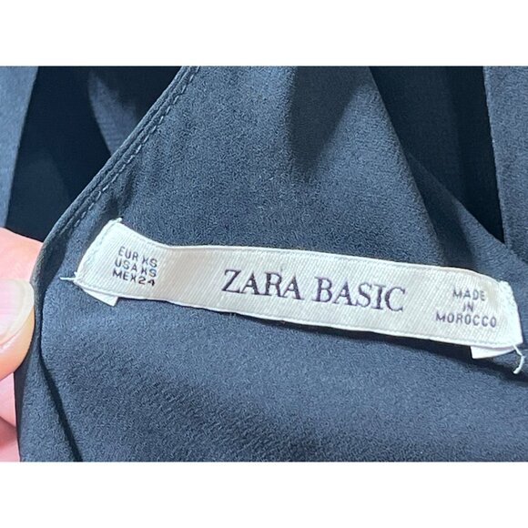 ZARA - Women's Rhinestone Diamond Crystal Backless Draped Halter Top - Black - Picture 11 of 16